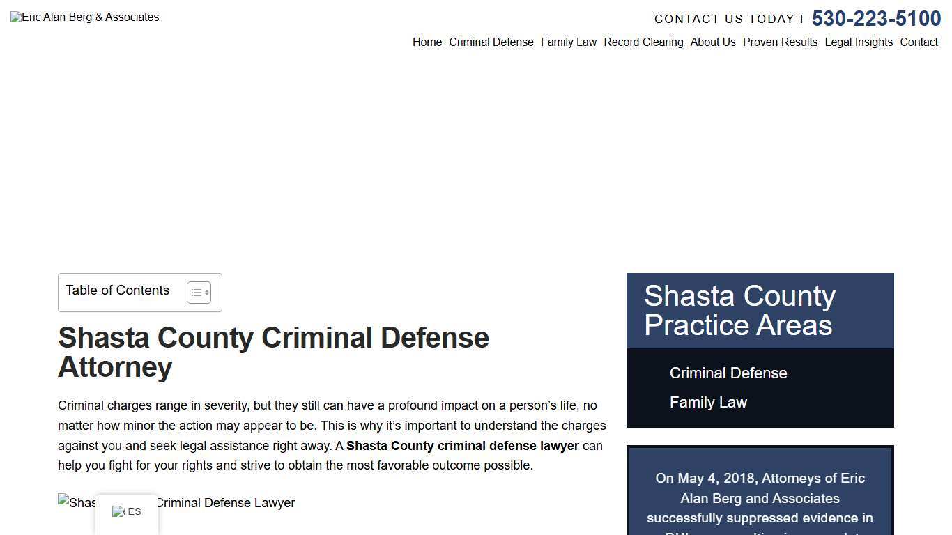 Shasta County Criminal Defense Lawyer & Law Firm
